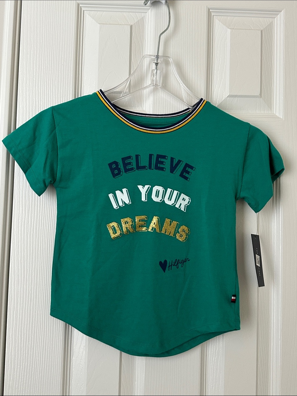 Tommy Hilfiger Green Short-Sleeve 'Believe In Your Dreams' Graphic Tee
